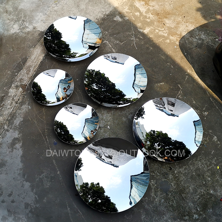 Modern Mirror Polished Stainless Steel Concave Disc