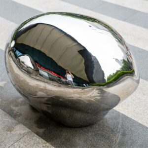 Stainless steel stone sculpture