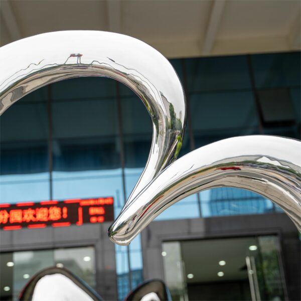 stainless steel heart sculpture