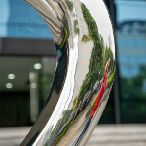 stainless steel heart sculpture