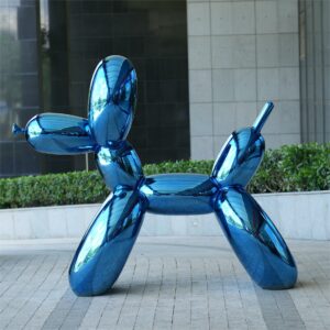 Stainless steel balloon dog sculpture