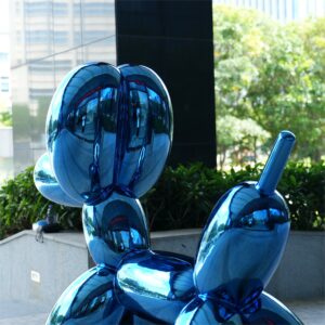 Stainless steel balloon dog sculpture