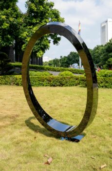 stainless steel ring sculpture