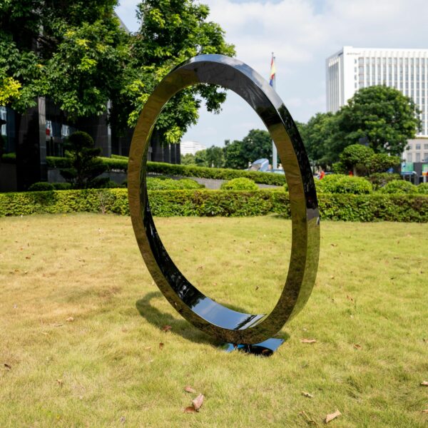 stainless steel ring sculpture