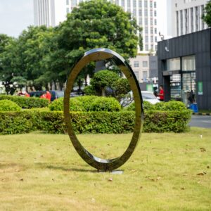 stainless steel ring sculpture