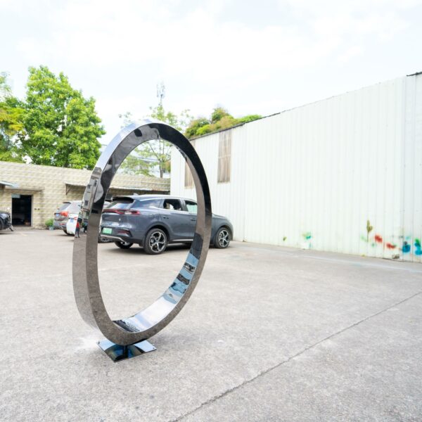 stainless steel ring sculpture