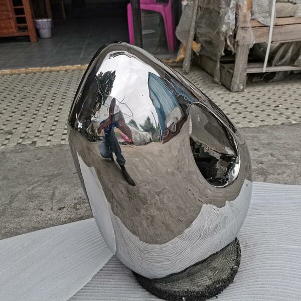 stainless steel stone sculpture