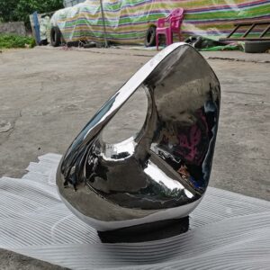 stainless steel stone sculpture